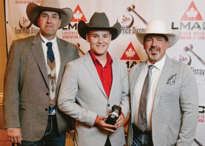 Lars DeLeeuw, winner of the Champion's Ring sponsored and presented by Rob Bergevin of Foothills Auctioneers Inc., Stavely, AB.