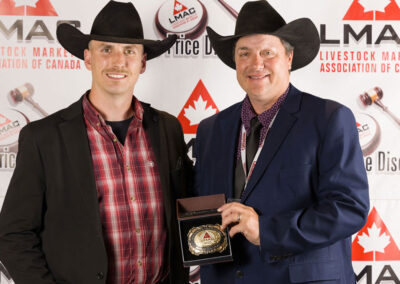 2025 Man/Sask Livestock Auctioneering Championship was awarded to Allan Munroe from the Killarney Auction Mart. This award is sponsored by Boehringer- Ingelheim and was presented by their sales representative for Manitoba, Devon Boiston.