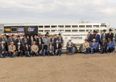 2026 LMAC Auctioneers competing for the use of an Eby Stock Trailer for one year, presented by Eby Trailers, T-Down Trailers and Keldeck Trailers.